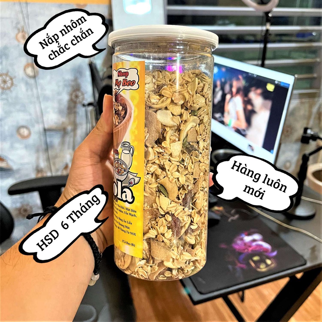 Granola ăn kiêng giảm câm siêu hạt dinh dưỡng Yến Mạch 500Gram