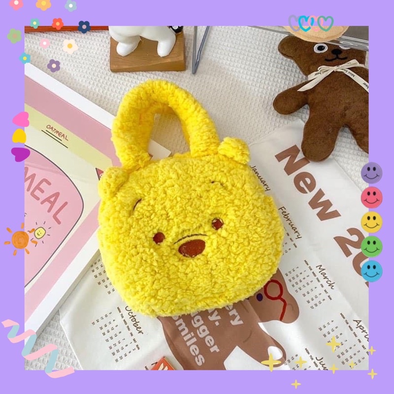 Túi xách lông quai ngắn hình Lotso,Pooh ,3 Eyes 🌸🌷🎀