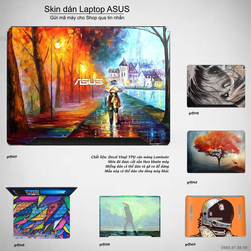 Skin dán Laptop Asus in hình nghệ thuật graffiti (inbox mã máy cho Shop)