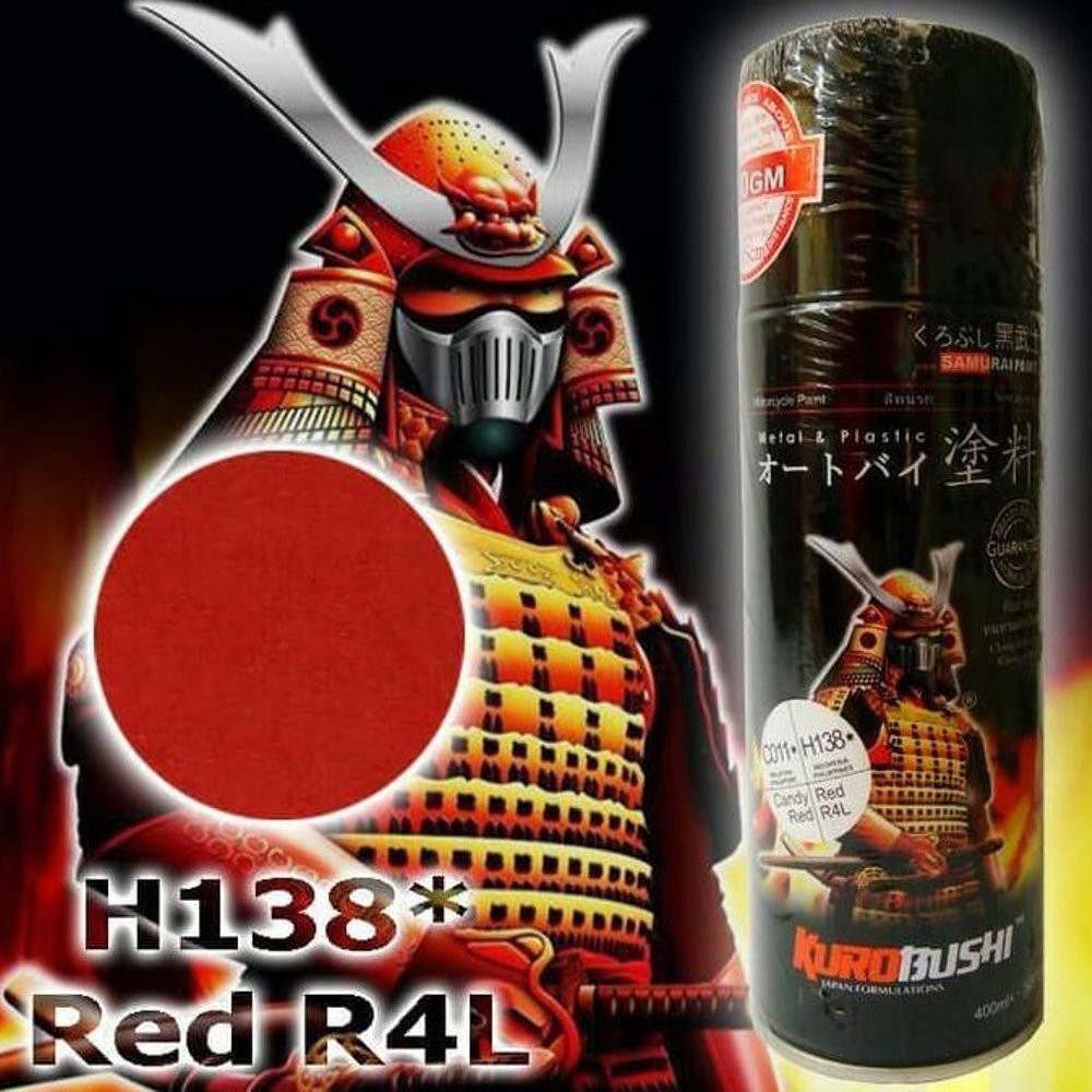 H138 _ Sơn xit Samurai H138 màu đỏ candy _ Red R4L  rực Honda giá rẻ, Tốt, ship nhanh