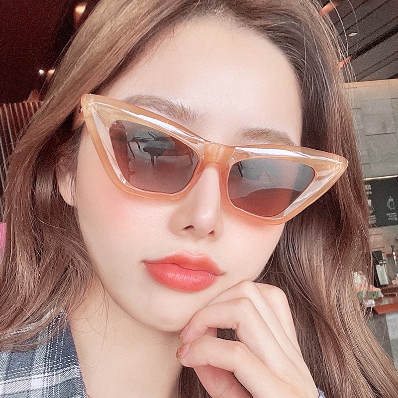 Kính Mát Mắt Mèo Gọng Nhỏ Chống Tia UV Thời Trang Retro Cho Nữ