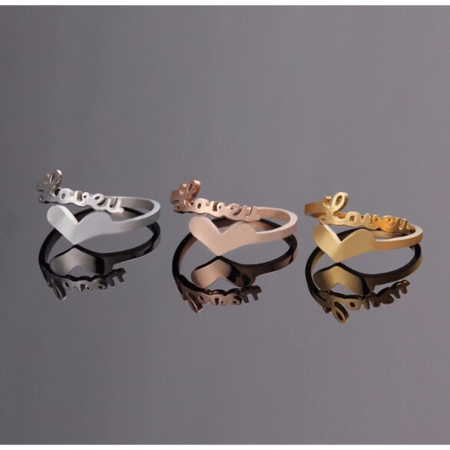 Nhẫn love trái tim titan