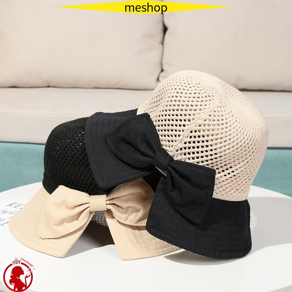 Mũ rộng vành chống tia uv đính nơ có thể gấp gọn tiện dụng thời trang đi biển cho nữ