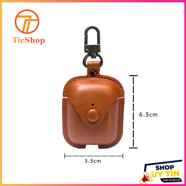 BAO DA BẢO VỆ CHO AIRPOD 2 VÀ 1 KÈM MÓC KHÓA THỜI TRANG SANG TRỌNG