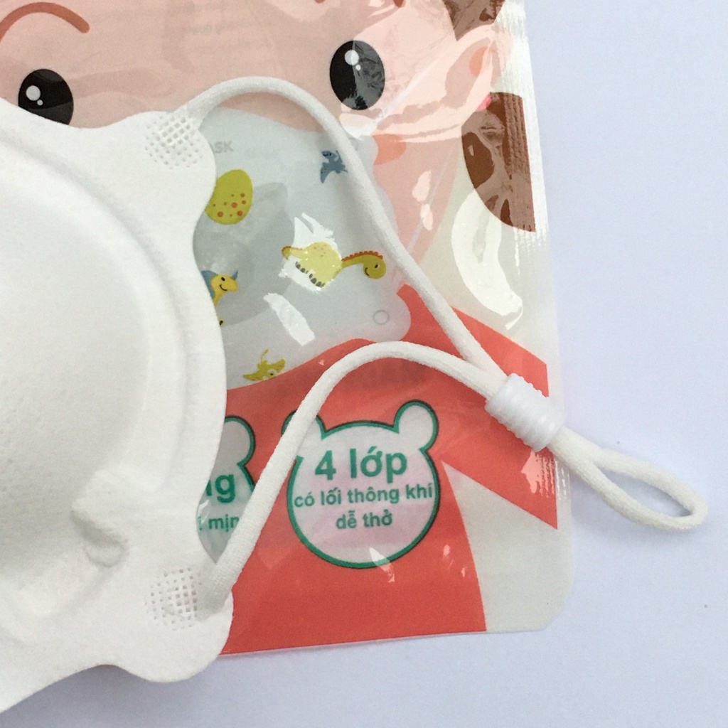 [Sét 3 cái] Khẩu Trang Gấu Sơ Sinh Uni Mask Cho Bé Nhỏ, có dây điều chỉnh độ dài cho bé từ 1-3 tuổi