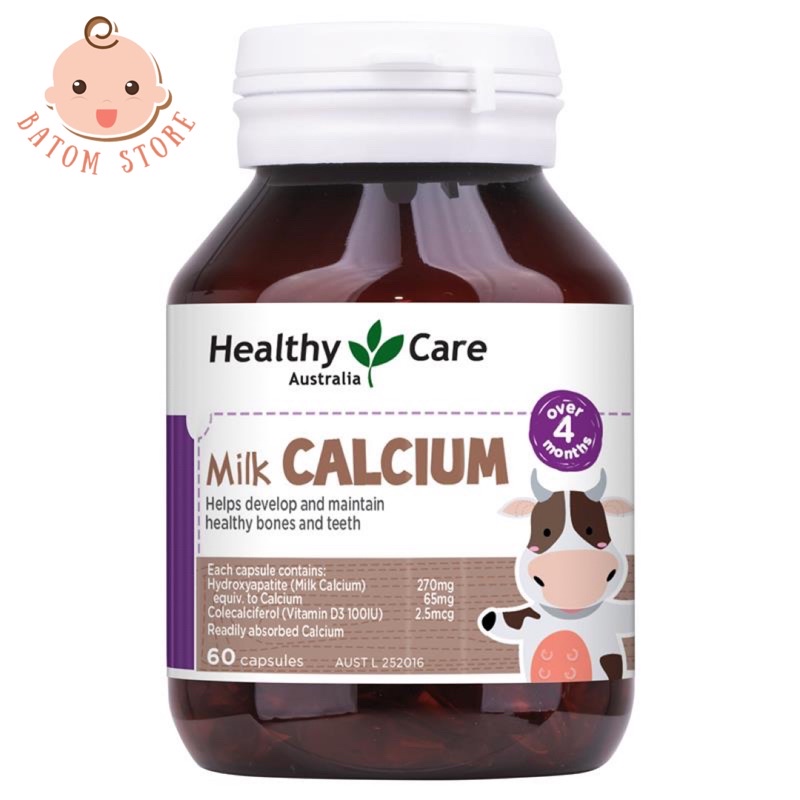 Canxi Healthy Care Cho Bé 60 Viên Của Úc - Bổ Sung Canxi Cho Trẻ Trên 4 Tháng Tuổi - Milk Calcium
