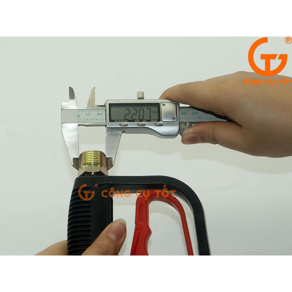Súng xịt rửa cao áp 3200psi mỏ vịt chỉnh tia dài 20cm ren to M22