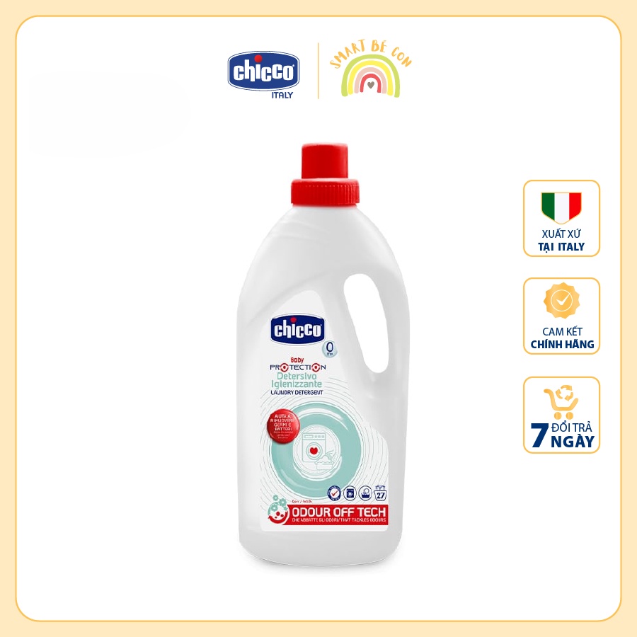 Nước giặt Chicco 0M+ kháng khuẩn 1,5 lít (nước giặt quần áo)