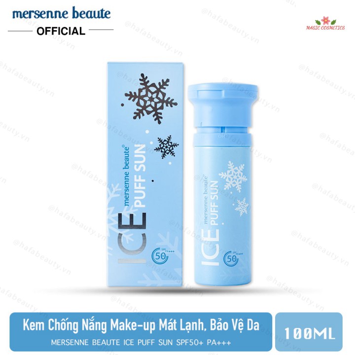 [Mã giảm giá] Kem Chống Nắng Make-up Mát Lạnh Mersenne Beaute Ice Puff Sun SPF50+PA+++ 100ml