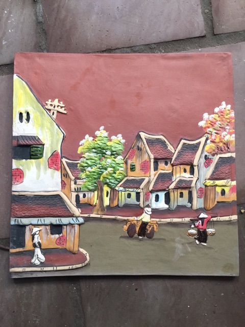 Tranh gốm Bát Tràng GIÁ RẺ 34x34