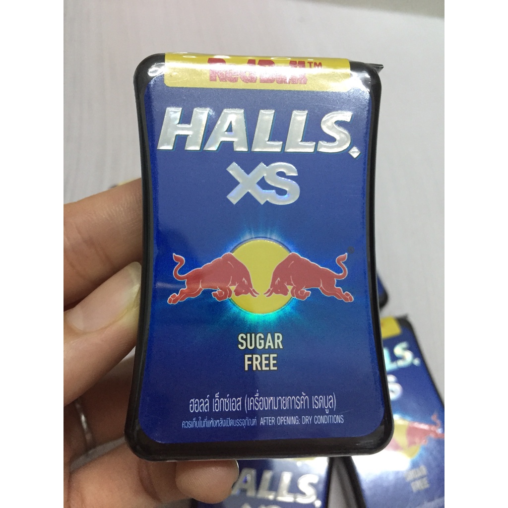 Kẹo viên ngậm không đường Hall vị Redbull tăng lực Thái Lan hộp 13.8g