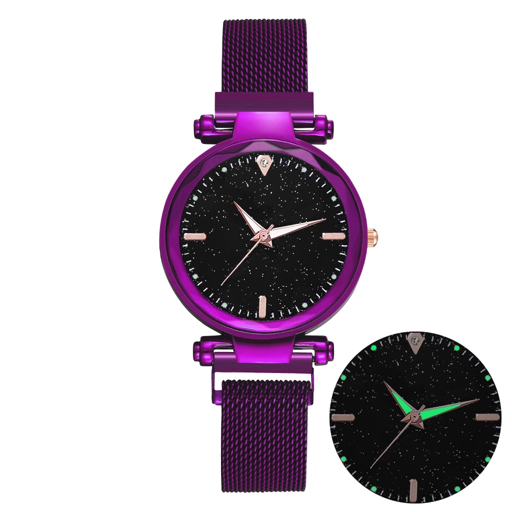 Starry Sky Luminous Watch Luxury Women Stainless Steel Quartz Watch