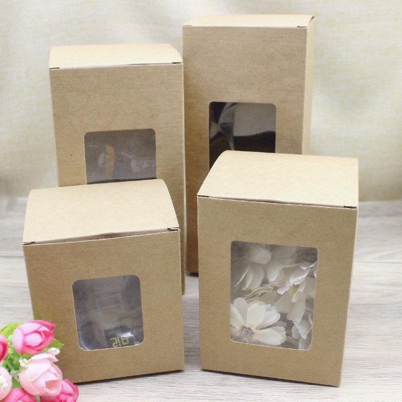 Set 10 Hộp Giấy Kraft 6cm/7cm/8cm/9cm Dùng Để Gói Quà / Bảo Quản Bánh Kẹo / Đồ Dùng