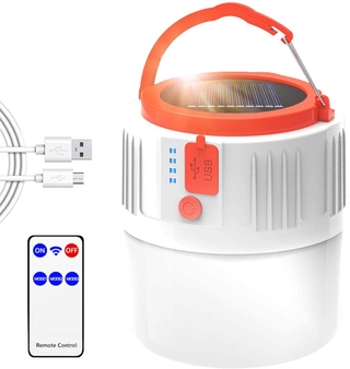 Đèn lồng cắm trại Đèn LED khẩn cấp Bóng đèn di động IP45 Chống mưa 18650 Pin Đèn pin chạy bằng năng lượng mặt trời cho Lều chợ Treo Câu cá Đi bộ đường dài Bộ sinh tồn khi cúp ngoài trời 1200mAh Sạc cho di động