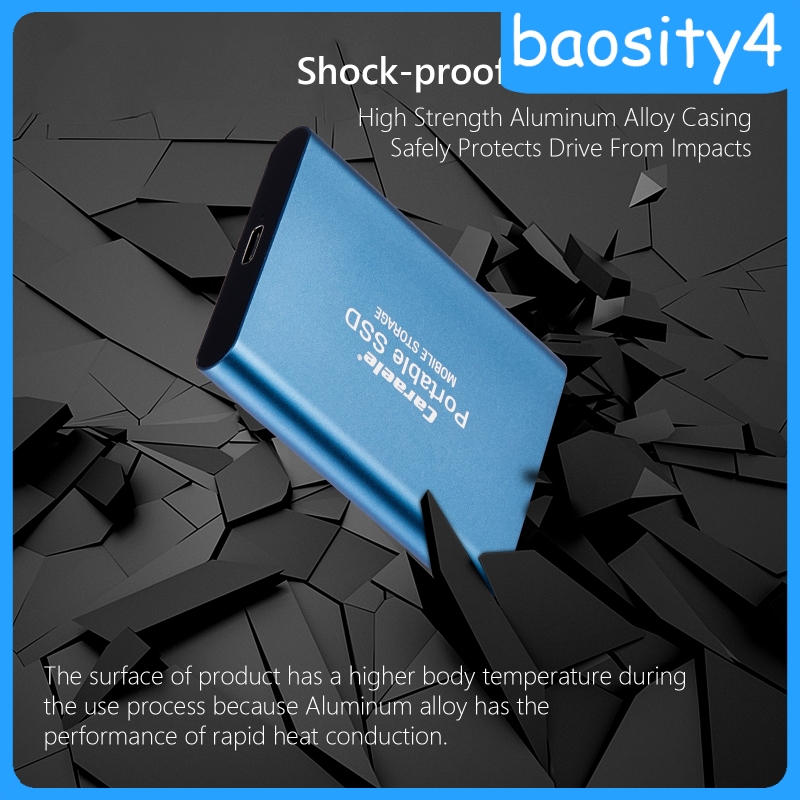 [baosity4]Aluminum Alloy USB 3.0 500GB SSD External Portable USB 3.1 Gen-1 USB-C black