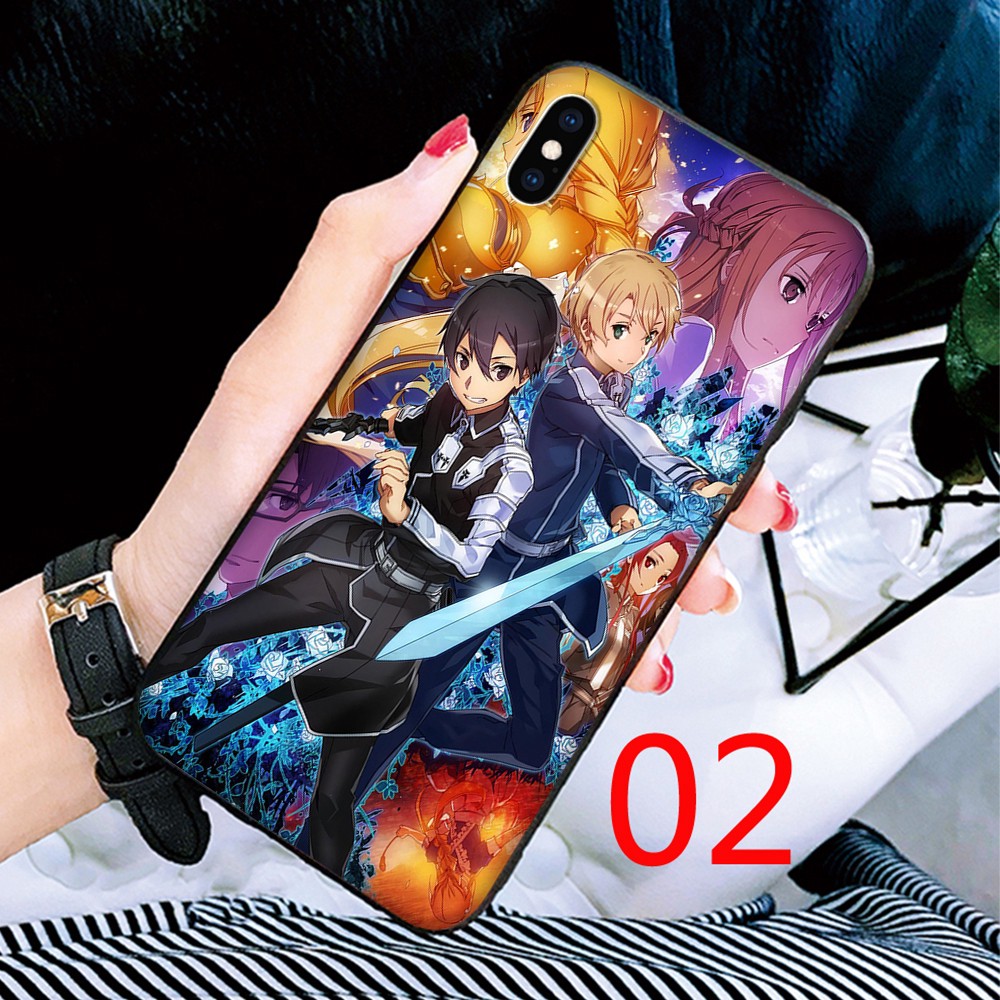 Ốp Lưng Silicone In Hình Sword Art Online Cho Iphone 12 11 Mini X Xs Xr Pro Max