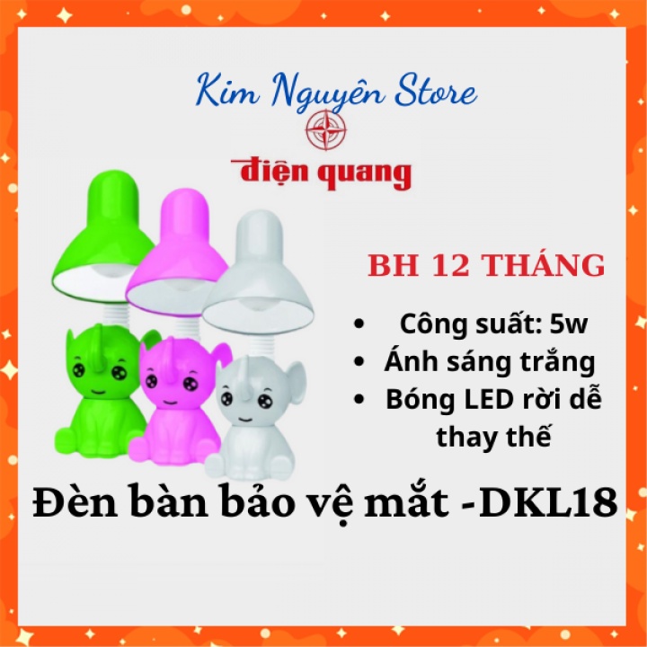 Đèn bàn học sinh Điện Quang, Dkl18 kiểu con voi, đèn học chống cận