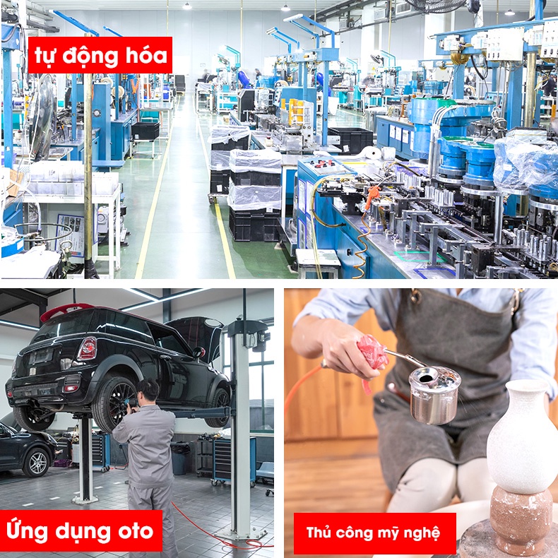 Dây hơi PU khí nén xoắn dài 3m 6m 9m 12m 15m chịu áp lực cao dẻo mềm