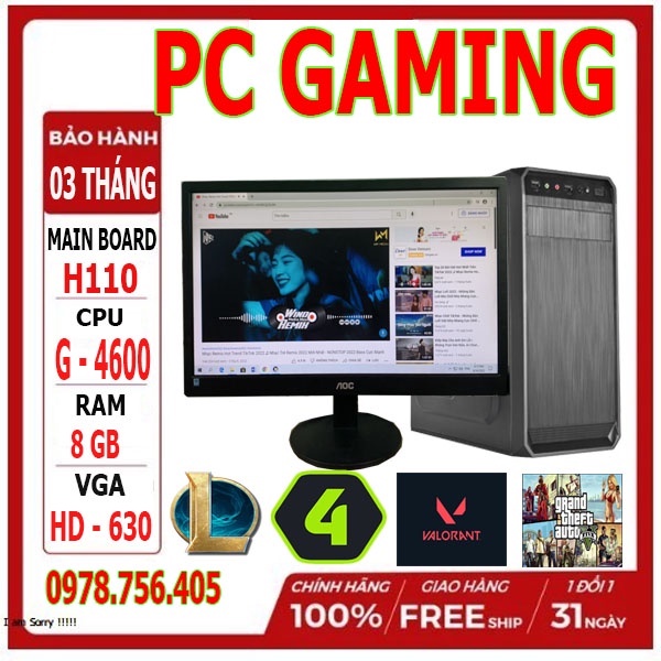 Bộ máy tính văn phòng, chơi game giá rẻ + 🎁 PHÍM CHUỘT