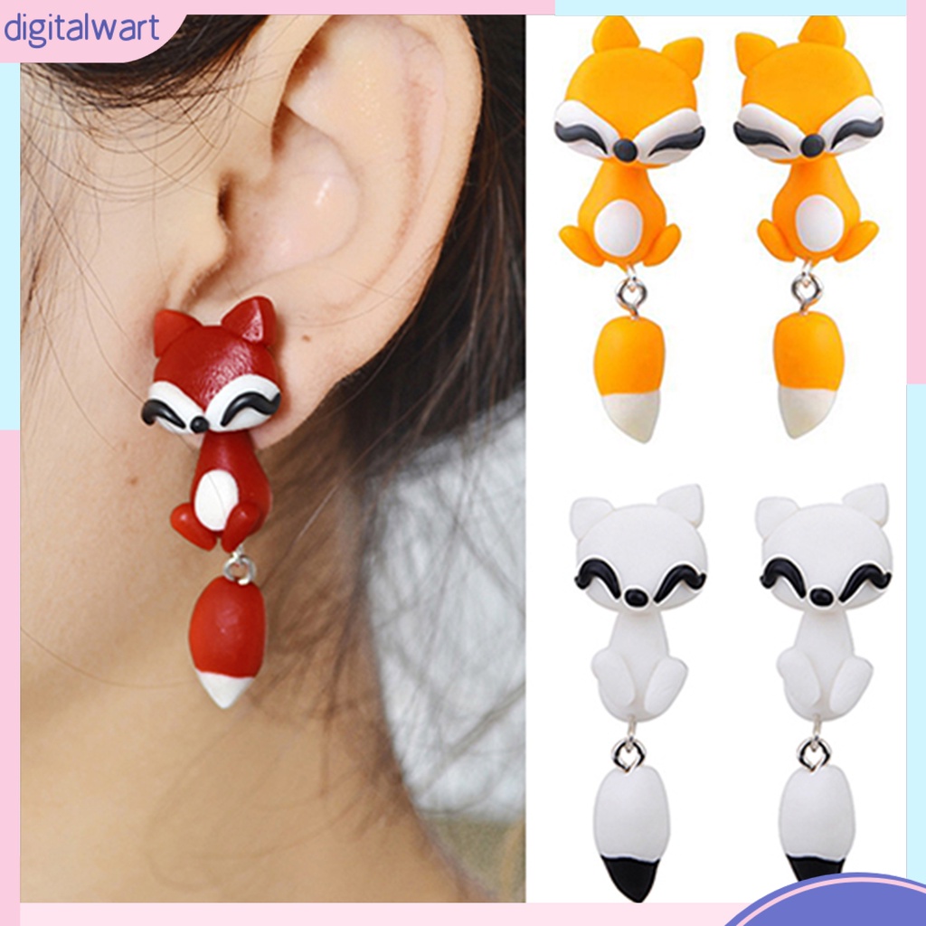 Dg✌❤ Bông Tai Hình Thú Hoạt Hình Bằng Đất Sét Polymer Handmade