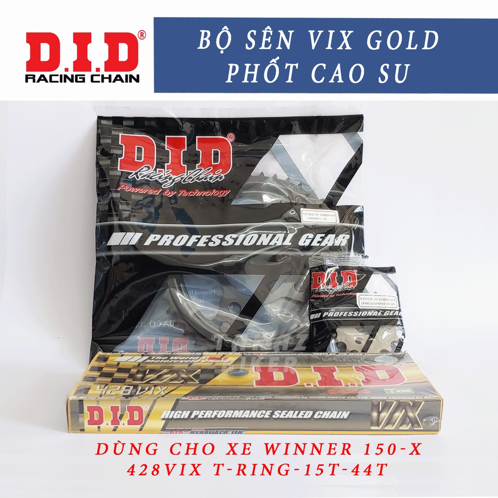 B2 Sên Nhông Đĩa Winner 150 -X Phốt Cao Su 428 VIX T-ring GOLD - 124L Cải Tiến Mới Của Huyền Thoại TFX