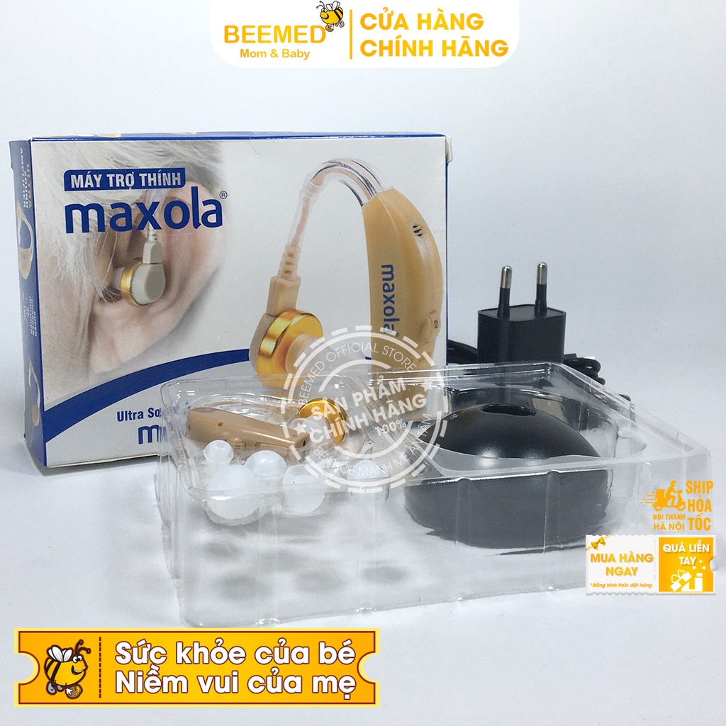 Máy trợ thính không dây, tai nghe siêu nhỏ cho người già sạc pin, lọc tiếng ồn - Maxola Inqua