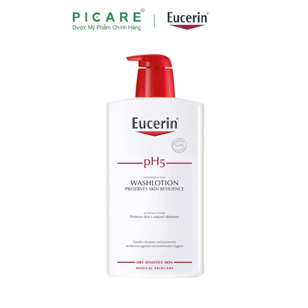 Eucerin Sữa Tắm Và Rửa Mặt Dành Cho Da Nhạy Cảm Washltion pH5 1000ml