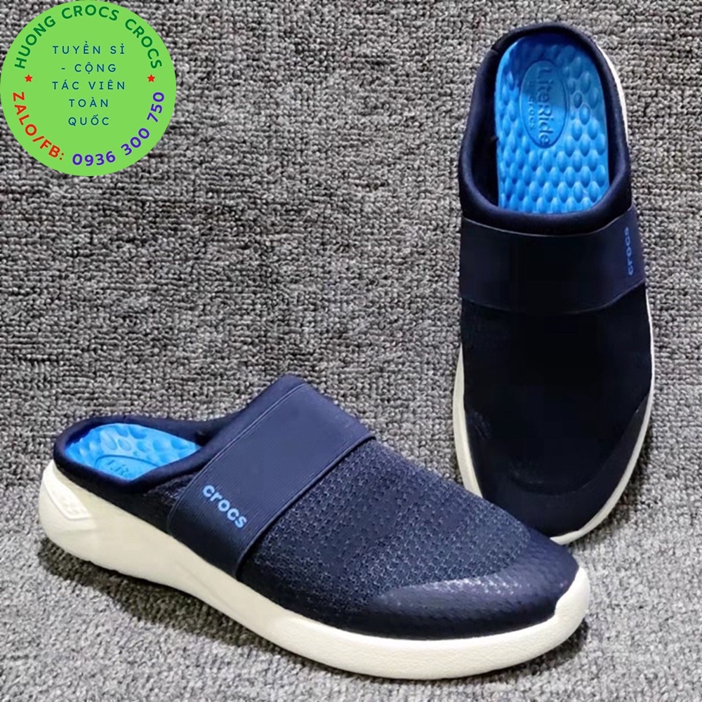 GIÀY SỤC LƯỜI CROCS VẢI LƯỚI LITERID MESH MULE CHO NAM MÀU XANH