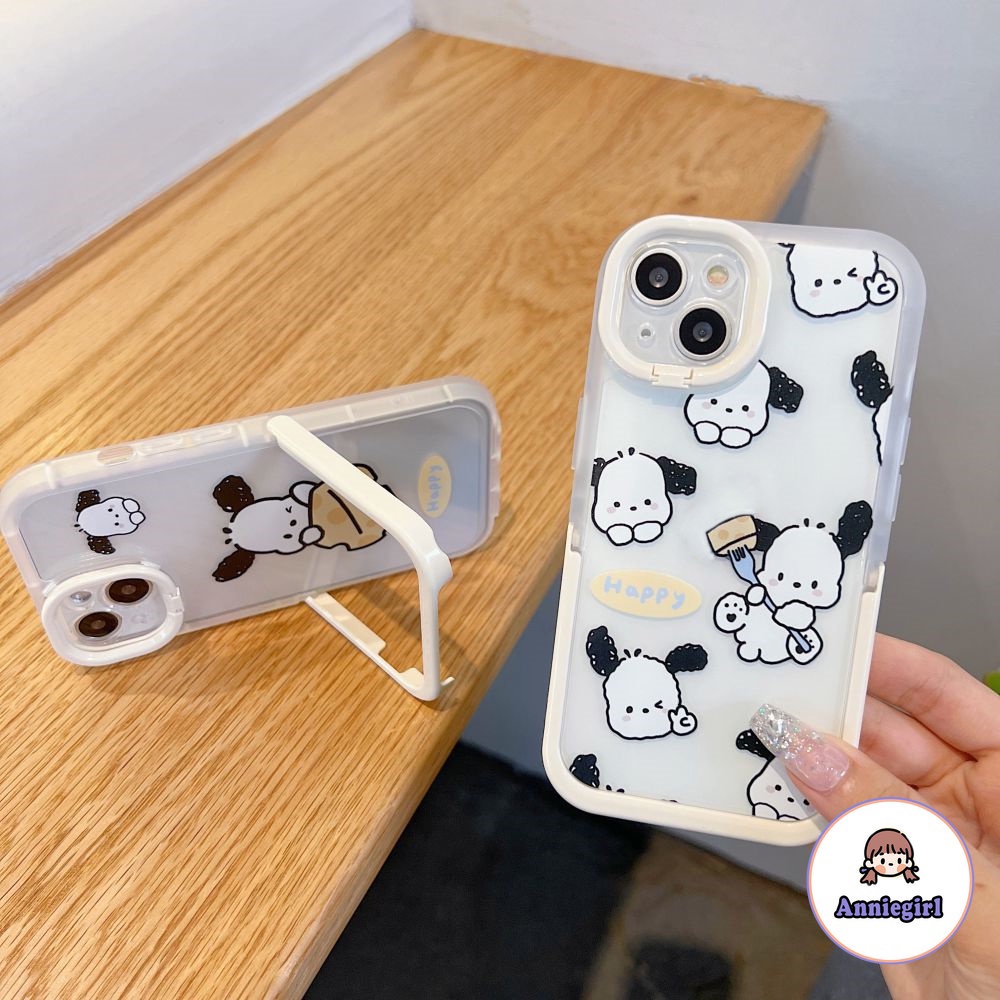 Ốp Điện Thoại TPU Mềm Hình Bánh Pochacco Hoạt Hình Có Giá Đỡ Cho IPhone 14 13 12 11 Pro Max