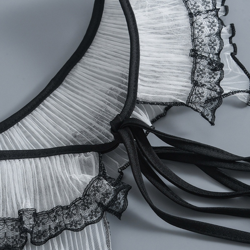 Khăn Choàng Cổ Búp Bê Vải Lưới Phối Ren Phong Cách Hàn Quốc Thời Trang Cho Nữ