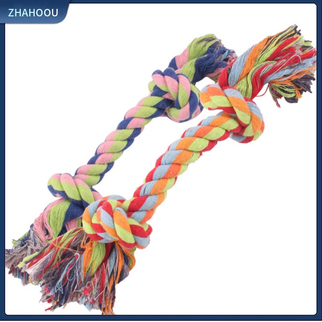 ☃Nhà☃ Đồ Chơi Dây Thừng Cotton Bện Hai Đầu Chống Cắn Làm Sạch Răng Cho Thú Cưng