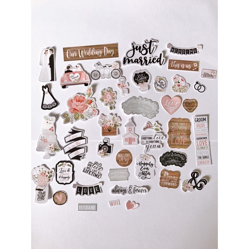 Die Cut Sticker trang trí love box scrapbook các chủ đề khác