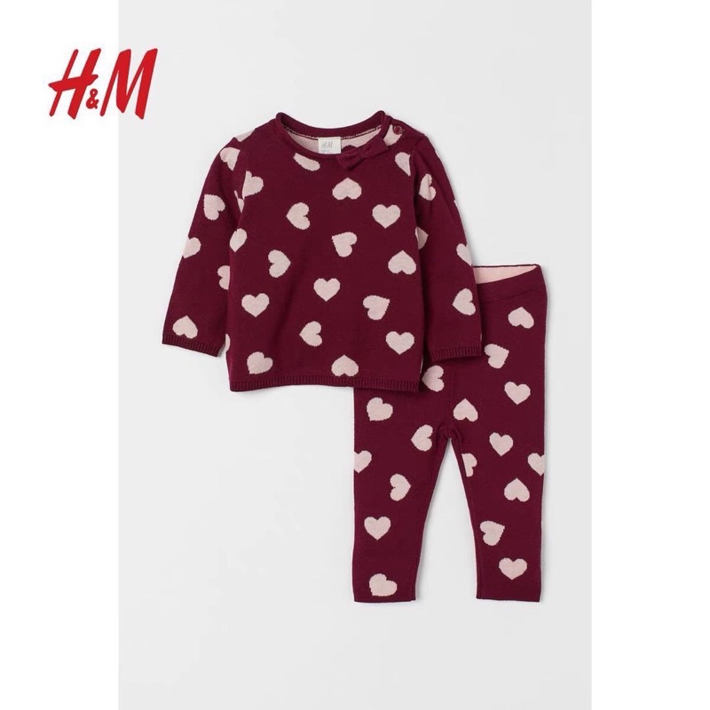 Bộ len hm cho bé 4/5y