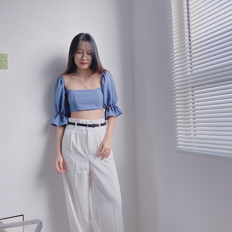 Áo quây thắt nơ lưng tay bèo