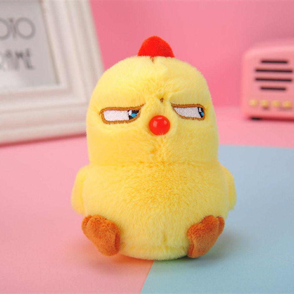 Móc Khóa Gà Nhồi Bông Màu Vàng Ngà Đáng Yêu