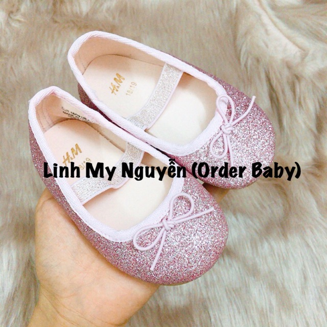 Giày búp bê bé gái hồng baby H&m UK