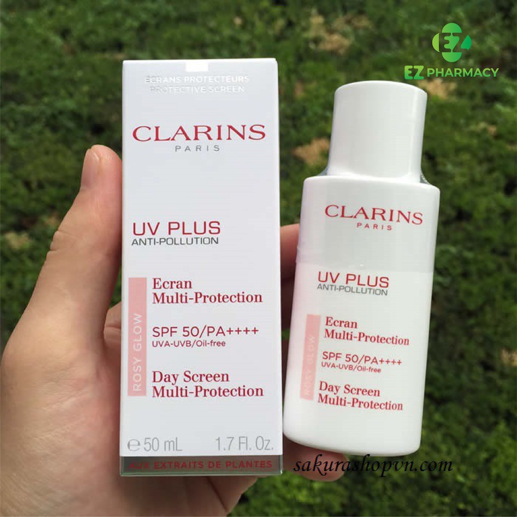 Kem chống nắng Clarins Rosy Glow giúp bảo vệ da trước tia UVA và UVB, SBF 50 và nâng tông màu hồng nhẹ - Hộp 50 ml