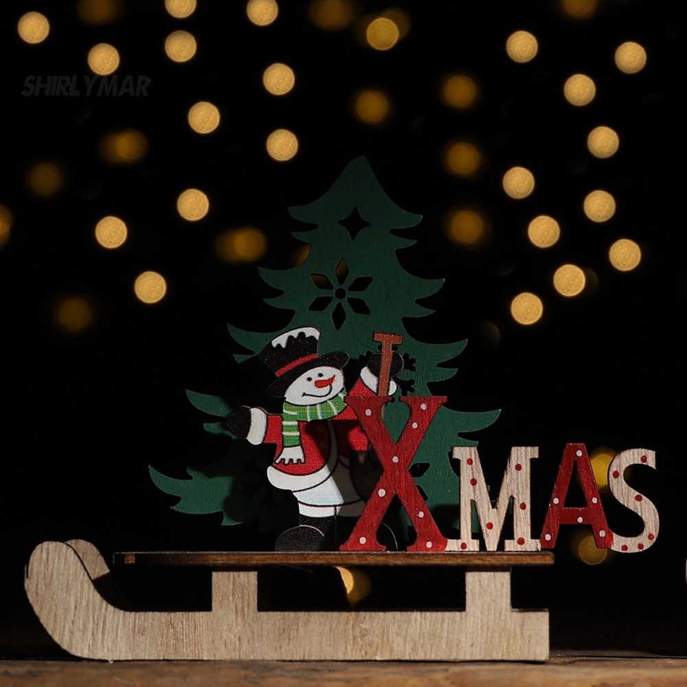 Phụ kiện hình dáng dễ thương bằng gỗ trang trí tiệc giáng sinh tại nhà