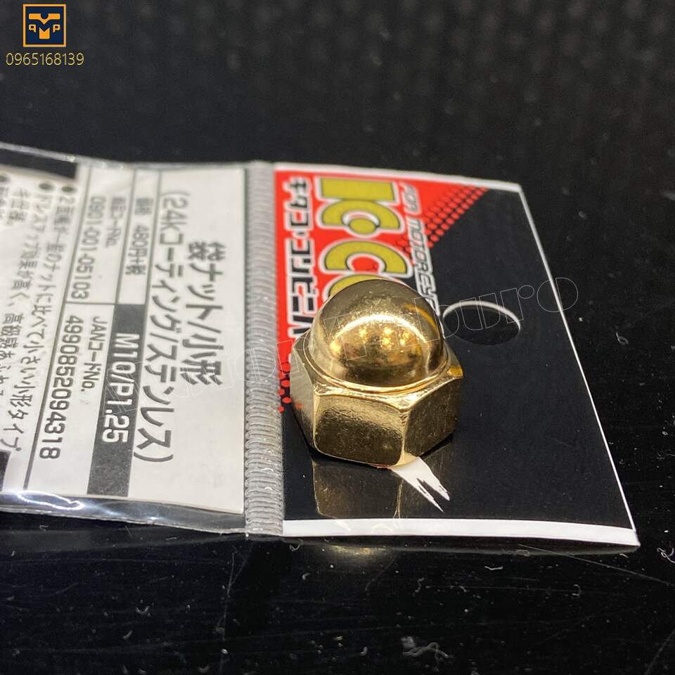 Ốc xi vàng phuộc sau Kitaco 10mm