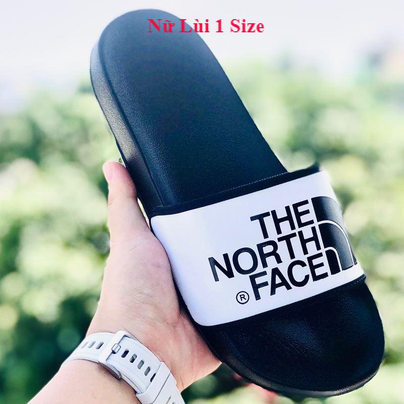 Dép unisex ❤️FREESHIP + Hộp❤️ dép the north face quai ngang thể thao nam nữ in chữ nổi, để ip siêu bền, đen-trắng