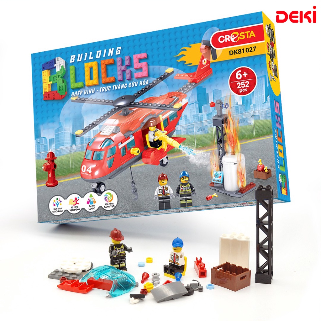 Đồ Chơi Duka Ghép Hình - Trực Thăng Cứu Hỏa 252 Chi Tiết