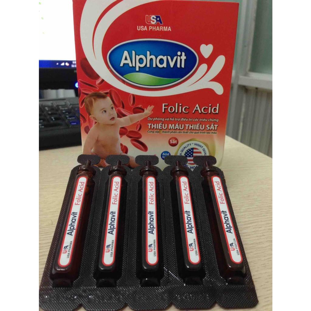 Alphavit Folic Acid Bổ Sung Sắt Cho Bé Yêu (hộp 20 ống )