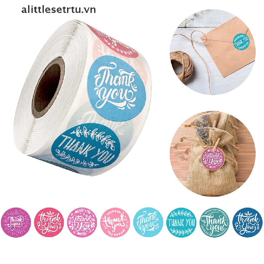 Set 500 Miếng Dán Tròn In Chữ THANK YOU Trang Trí Sổ Tay Z