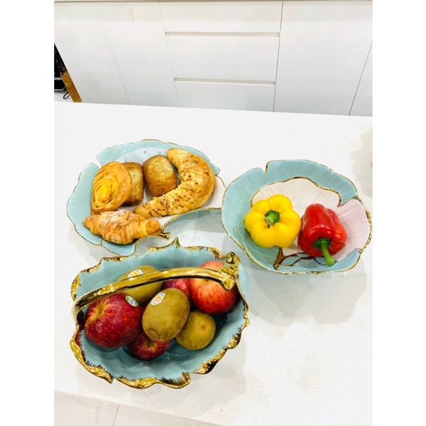 Bát đĩa sứ deco bày hoa quả🍀 bát trộn salat🍀Bát đĩa 30cm