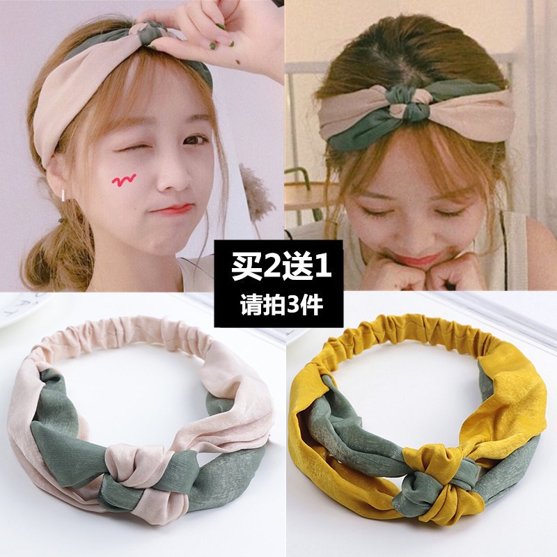 Phụ kiện tóc băng đô turban nữ thắt nút phối màu vintage thời trang hàn quốc dễ thương