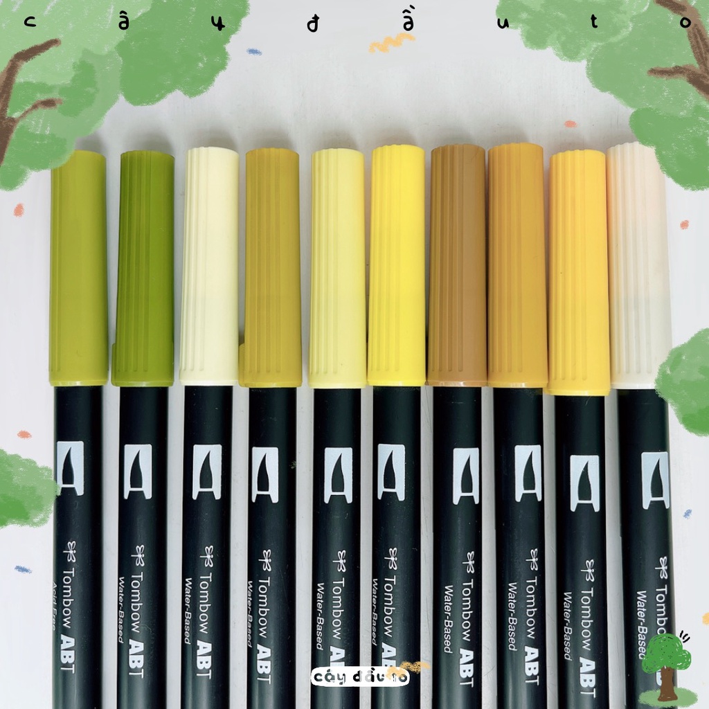 [Cột 1-5] Bút 2 Đầu ABT Dual Brush Tombow Nhật Bản Cây Đầu To