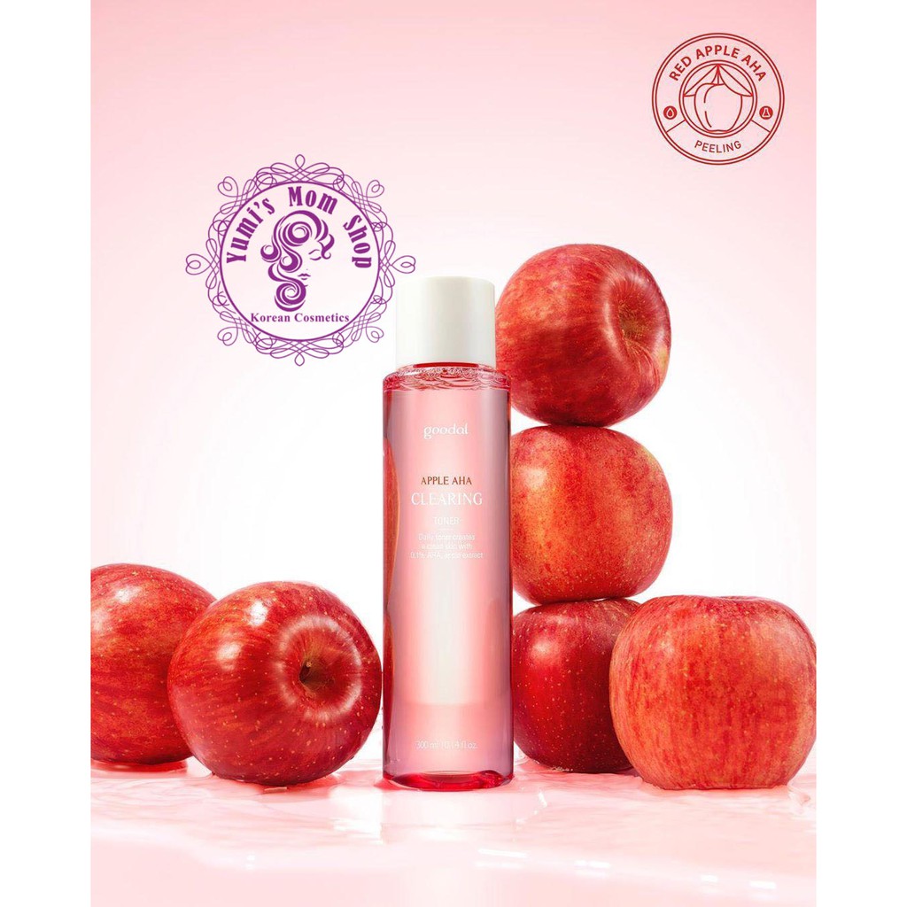 Nước hoa hồng chiết xuất táo Goodal Apple AHA Clearing Toner 300ml