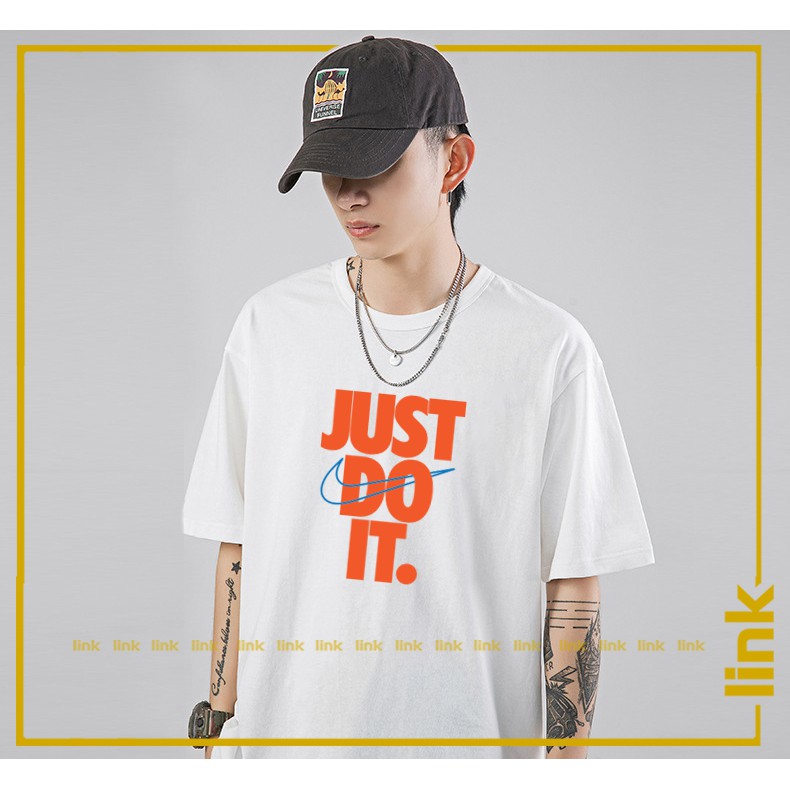 Áo thun dài tay unisex JUST DO IT chất dáng rộng ( Đen, Trắng )