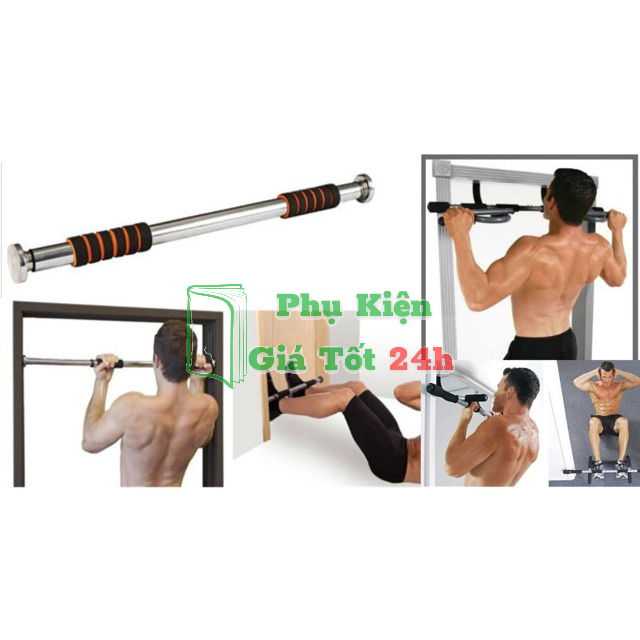 Thanh xà đơn treo tường tập thể hình inox co giãn tiện dụng (80 - 130) Vinhwatch