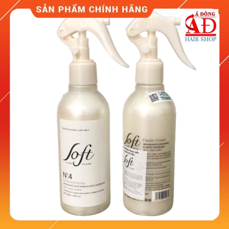 [+Tặng mũ trùm] XỊT DƯỠNG TÓC SOFT NATURAL NO.4 HAIR SPRAY SUÔN MƯỢT CHỐNG NHIỆT 300ML